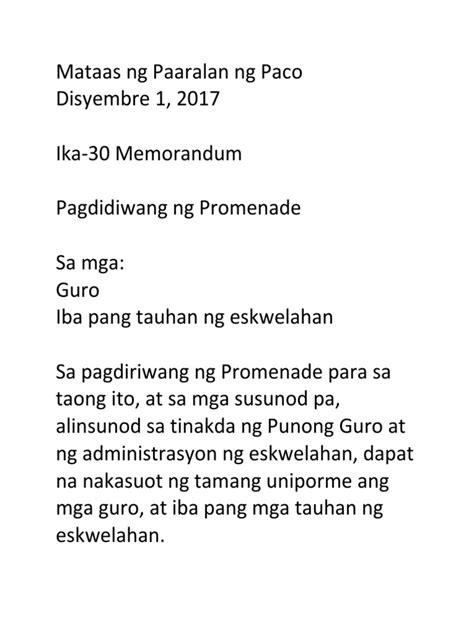 halimbawa ng memorandum|Memorandum filipino .